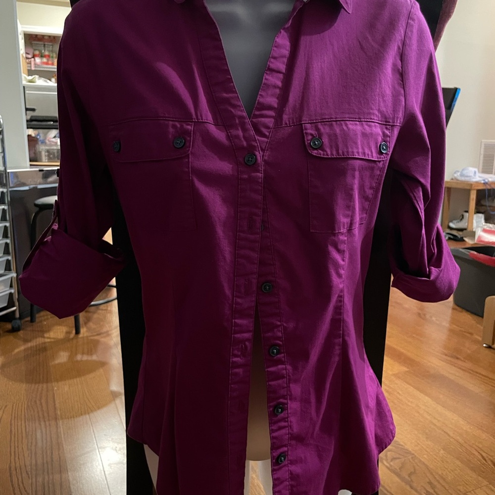 Express Magenta Button-Down Shirt